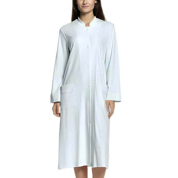 P.Jamas Butterknit Buttoned Robe 350500B