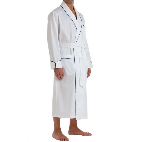 P.Jamas Men's White Classics Robe 245701