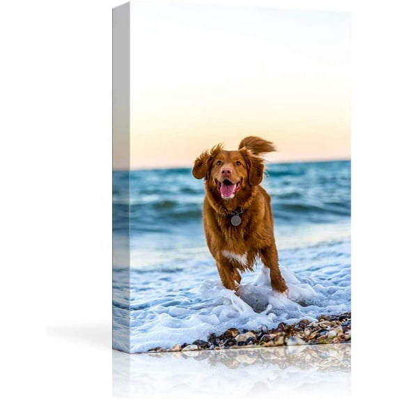 P&L Art Custom Canvas Prints with Your Photos for Pet/Animal, Personalized Canvas Pictures for Wall to Print Framed 24x36 inches