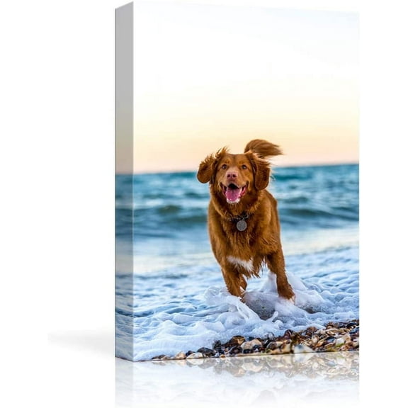 P&L Art Custom Canvas Prints with Your Photos for Pet/Animal, Personalized Canvas Pictures for Wall to Print Framed 8x8 inches
