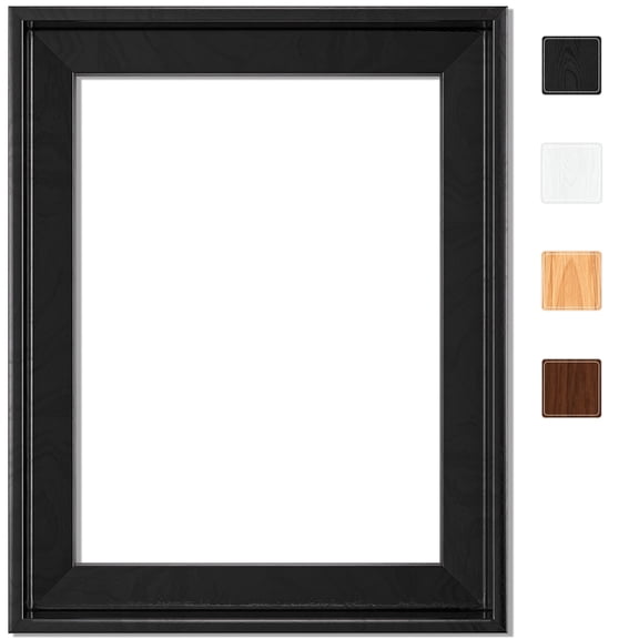 P&L Art Floating Canvas Frame for 10 x 12 Inch Canvas Painting 1-1/4" Deep, Black Frame - Picture Art Wall Decor
