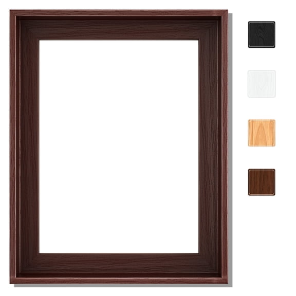 P&L Art Floating Canvas Frame for 10 x 12 Inch Canvas Painting 1-1/4" Deep, Dark Brown Frame - Picture Art Wall Decor