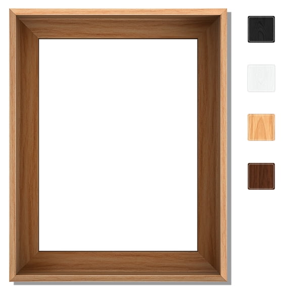 P&L Art Floating Canvas Frame for 8 x 10 Inch Canvas Painting 1-1/4" Deep, Light Brown Frame - Picture Art Wall Decor