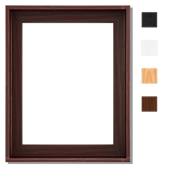 P&L Art Floating Canvas Frame for 8 x 8 Inch Canvas Painting 1-1/4" Deep, Dark Brown Frame - Picture Art Wall Decor
