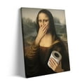 thumbnail image 1 of P&L Art Humorous Mona Lisa Bathroom Meme Canvas Print - Waterproof Art Deco Classic Retro Style People Theme - Funny Home Art for Bathroom, Living Room & More - Perfect Gift and Decoration, 1 of 8