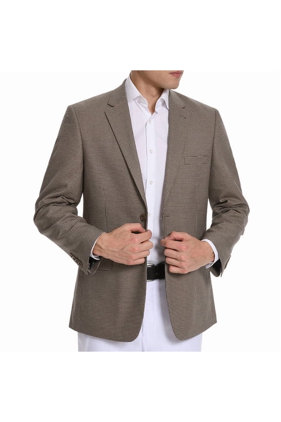 Men's Houndstooth Sport Coat Classic Fit Plaid Stretch Jacket Blazer