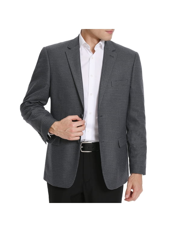 Men's Houndstooth Sport Coat Classic Fit Plaid Stretch Jacket Blazer