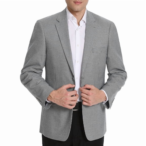 P&L Men's Houndstooth Sport Coat Classic Fit Plaid Stretch Jacket Blazer