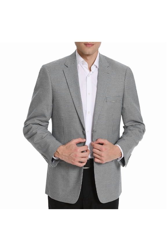 Men's Houndstooth Sport Coat Classic Fit Plaid Stretch Jacket Blazer