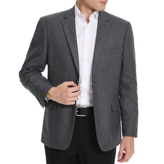 P&L Men's Houndstooth Sport Coat Classic Fit Plaid Stretch Jacket Blazer