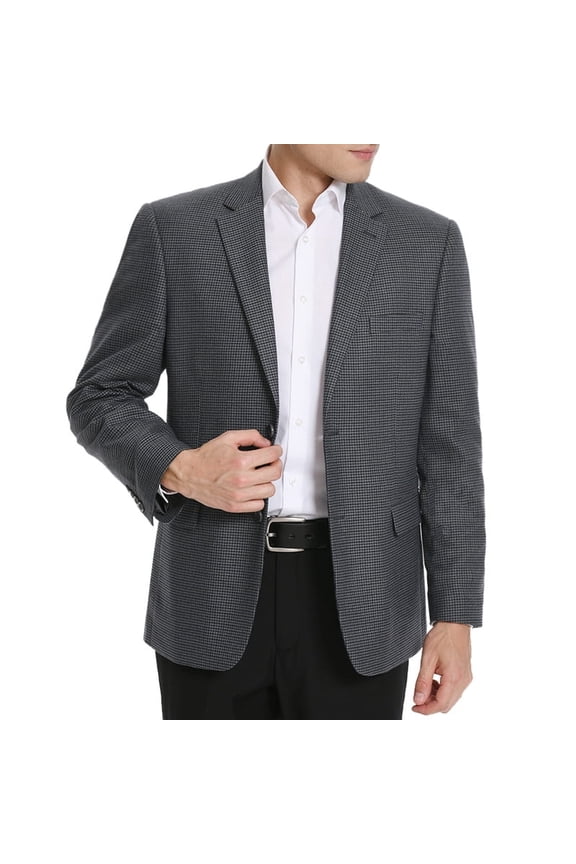 Men's Houndstooth Sport Coat Classic Fit Plaid Stretch Jacket Blazer