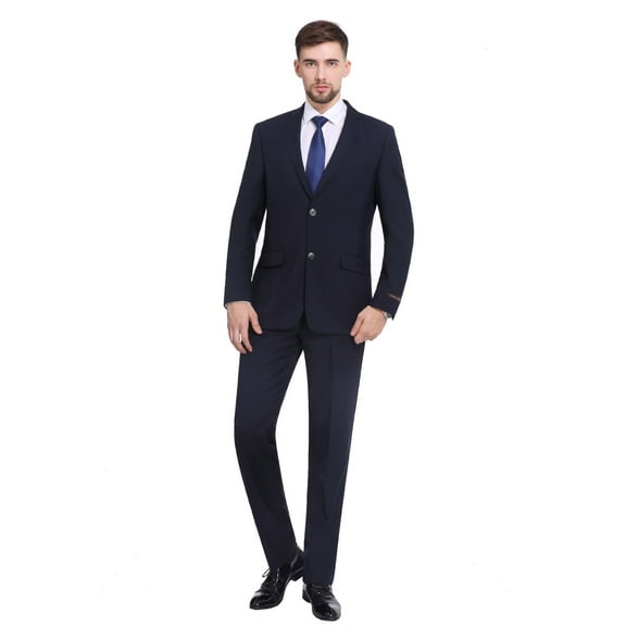 P&L Men's Slim Fit Suit 2 Piece Business Wedding Prom Tux Blazer & Pants