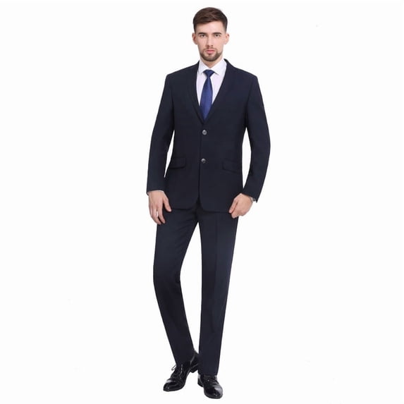 P&L Men's Slim Fit Suit 2 Piece Business Wedding Prom Tux Blazer & Pants
