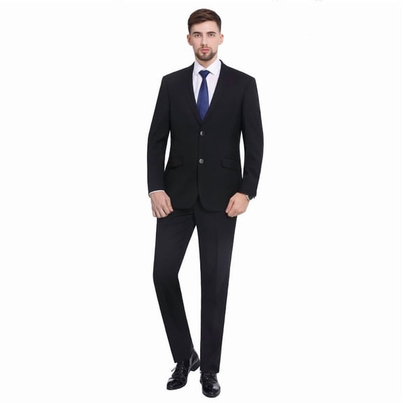 P&L Men's Slim Fit Suit 2 Piece Business Wedding Prom Tux Blazer & Pants