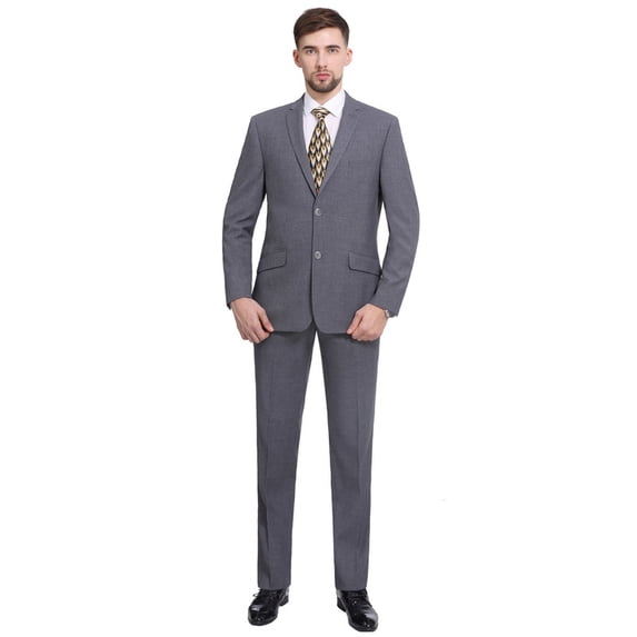 P&L Men's Slim Fit Suit 2 Piece Business Wedding Prom Tux Blazer & Pants