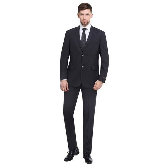 P&L Men's Slim Fit Suit 2 Piece Business Wedding Prom Tux Blazer & Pants