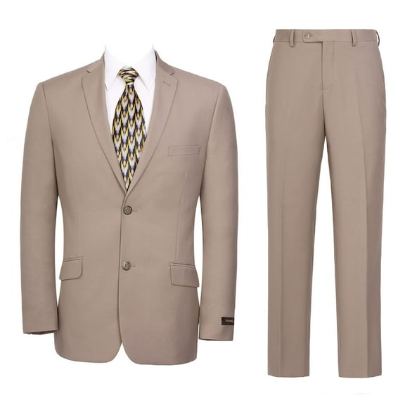 P&L Men's Slim Fit Suit 2 Piece Business Wedding Prom Tux Blazer & Pants
