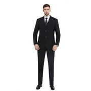 P&L Mens Suit 3 Pieces Slim Fit, Comfort Wedding Blazer Vest and Pants Set