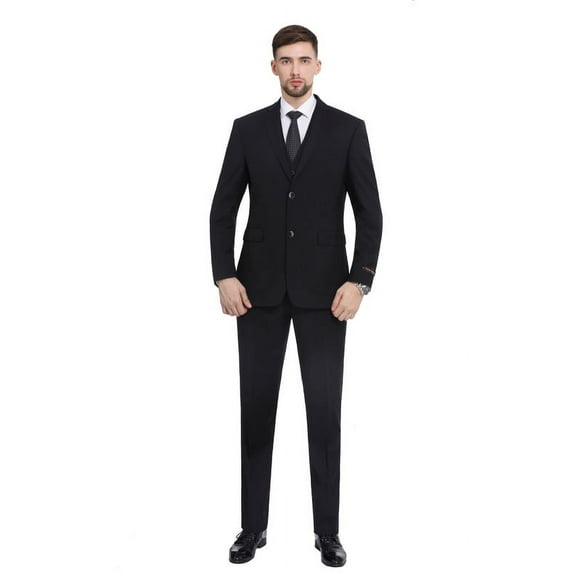P&L Men's Suit 3 Pieces Slim Fit, Comfort Wedding Blazer Vest and Pants Set