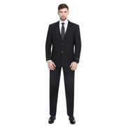 P&L Mens Suits Classic Fit 2 Piece Business Blazer & Pleated Pants