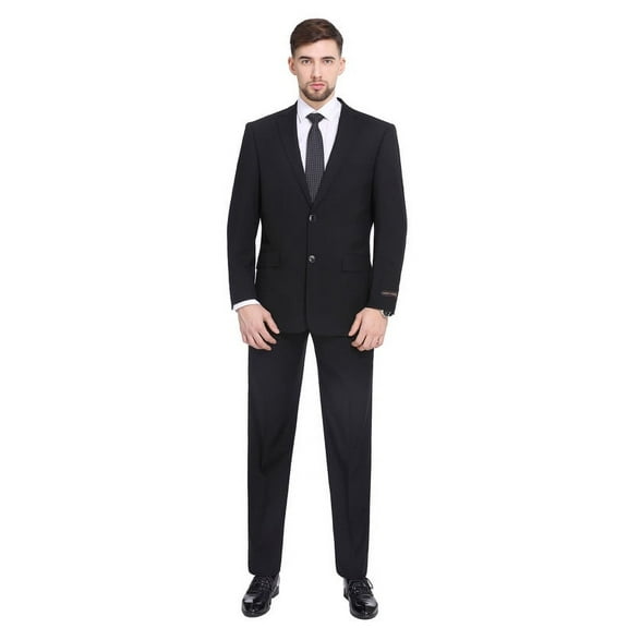 P&L Men's Suits Classic Fit 2 Piece Business Blazer & Pleated Pants