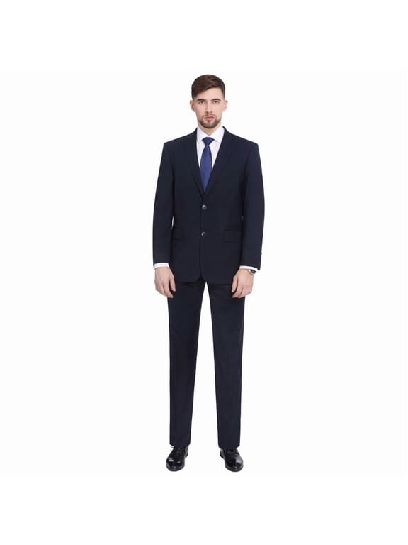 Men's Suits Classic Fit 2 Piece Business Blazer & Pleated Pants