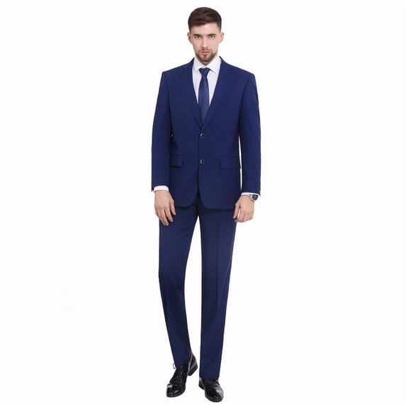P&L Men's Suits Classic Fit 2 Piece Business Blazer & Pleated Pants
