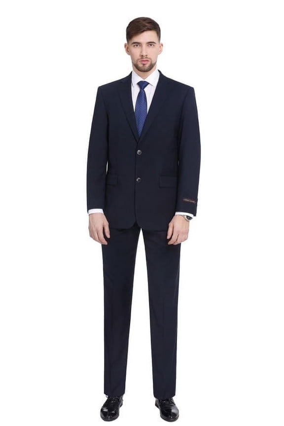 Men's Suits Classic Fit 2 Piece Business Blazer & Pleated Pants