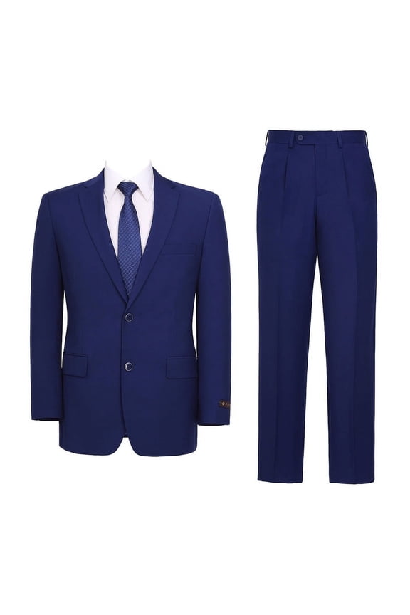 Men's Suits Classic Fit 2 Piece Business Blazer & Pleated Pants