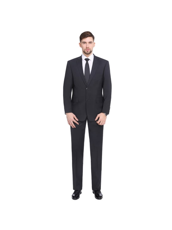 Men's Suits Classic Fit 2 Piece Business Blazer & Pleated Pants