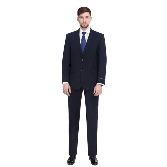 P&L Men's Suits Classic Fit 2 Piece Business Blazer & Pleated Pants