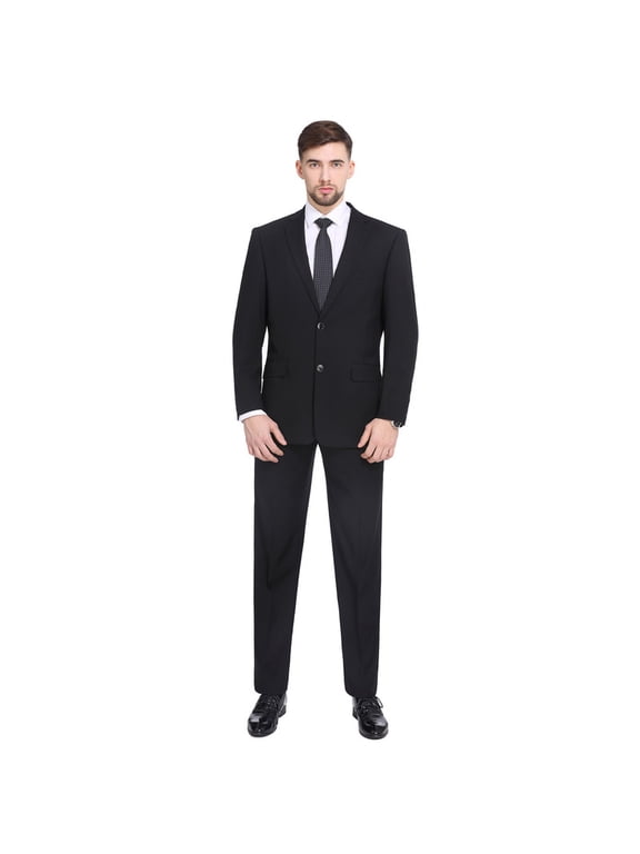 Men's Suits Classic Fit 2 Piece Business Blazer & Pleated Pants