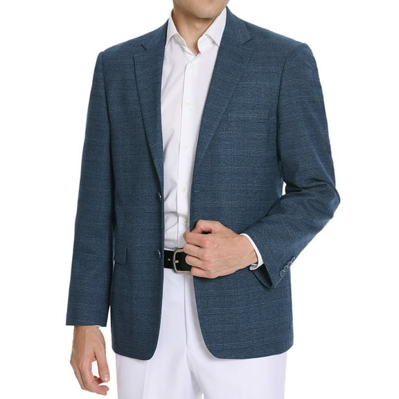 P&L Mens Sport Coat Classic Fit JacketStretch Plaid Blazer Stretch Blazer