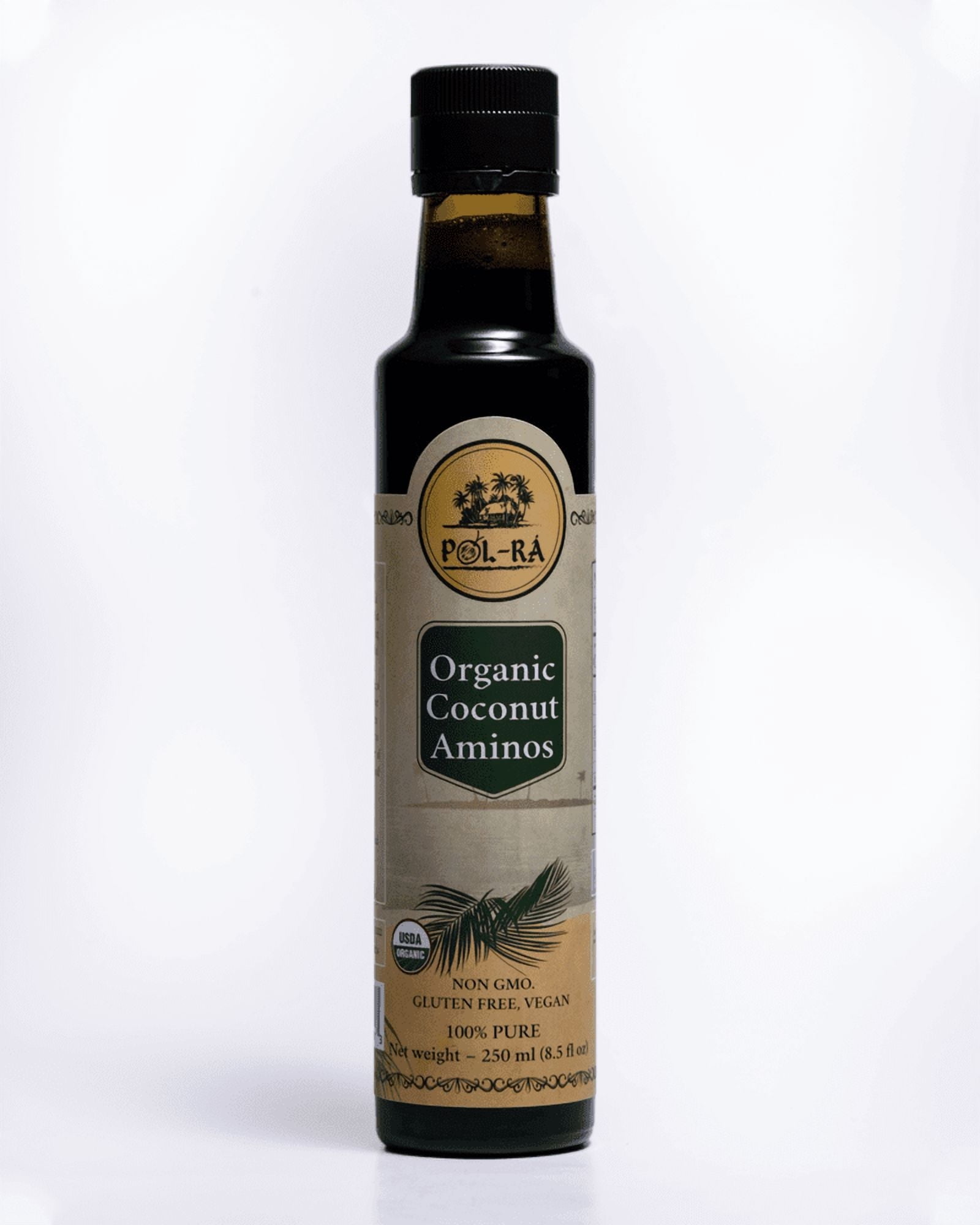 P L-RA  Organic Coconut Aminos - Soy Sauce Alternative - Vegan, Paleo & Keto - Low Glycemic, Low Sodium - Marinade Substitute - Gluten Free - Soy Free - Kosher - 8.5 oz (50 Servings) - Pack of 4