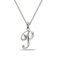 thumbnail image 1 of P Letter Initial Alphabet Name Personalized 925 Sterling Silver Pendant Necklace, 1 of 3