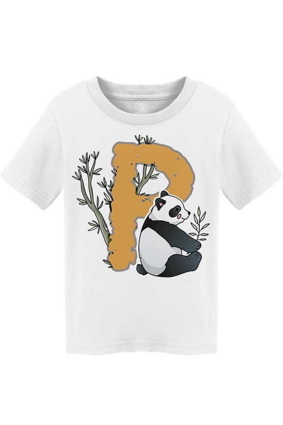 P Letter Panda And Bamboo T-Shirt Toddler -Image by Shutterstock,  2 Toddler