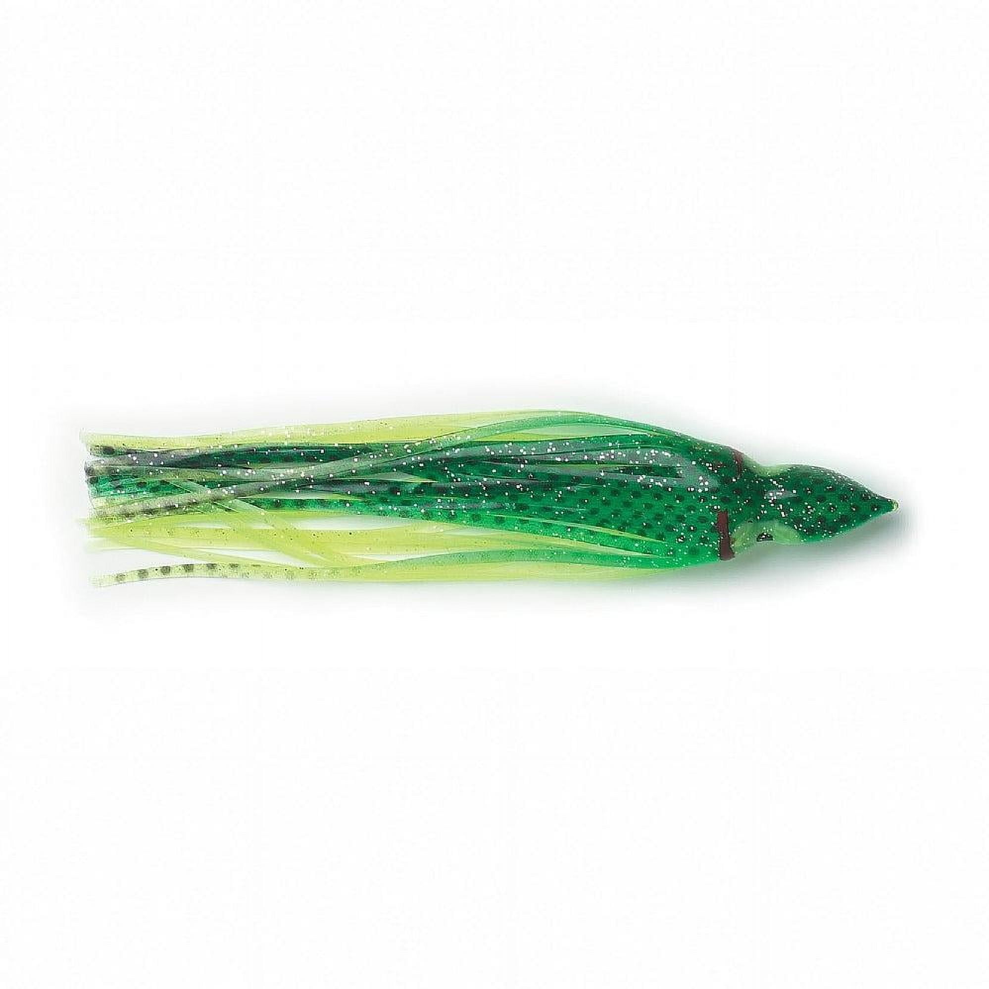 PLINE P-Line Sunrise Squid Skirt 5PK 4.5", Green,Chartreuse,Black Lures