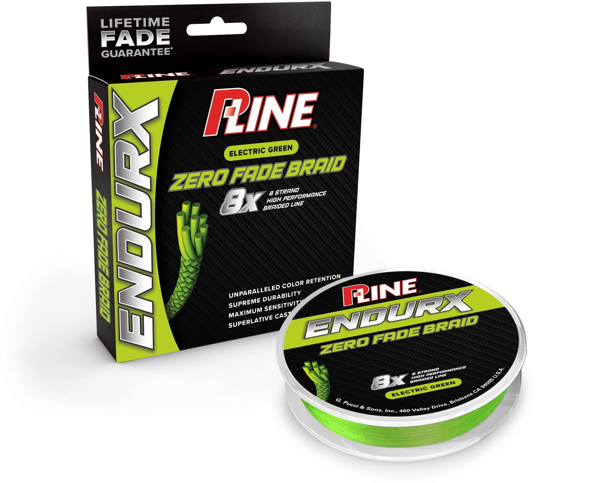 P-Line EndurX No Fade Braid 150 Yard Electric Green, PEBG-150-30