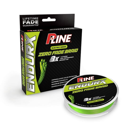 P-Line EndurX No Fade Braid 150 Yard Electric Green, PEBG-150-50