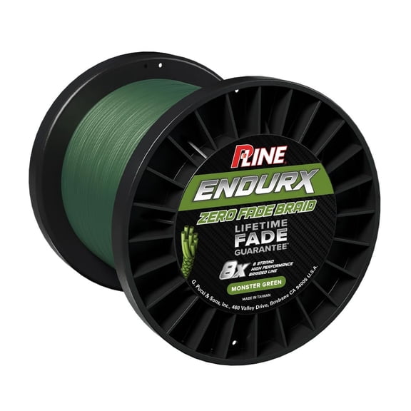 P-Line EndurX No Fade Braid 2500 Yard Monster Green, PEBG-2500-20