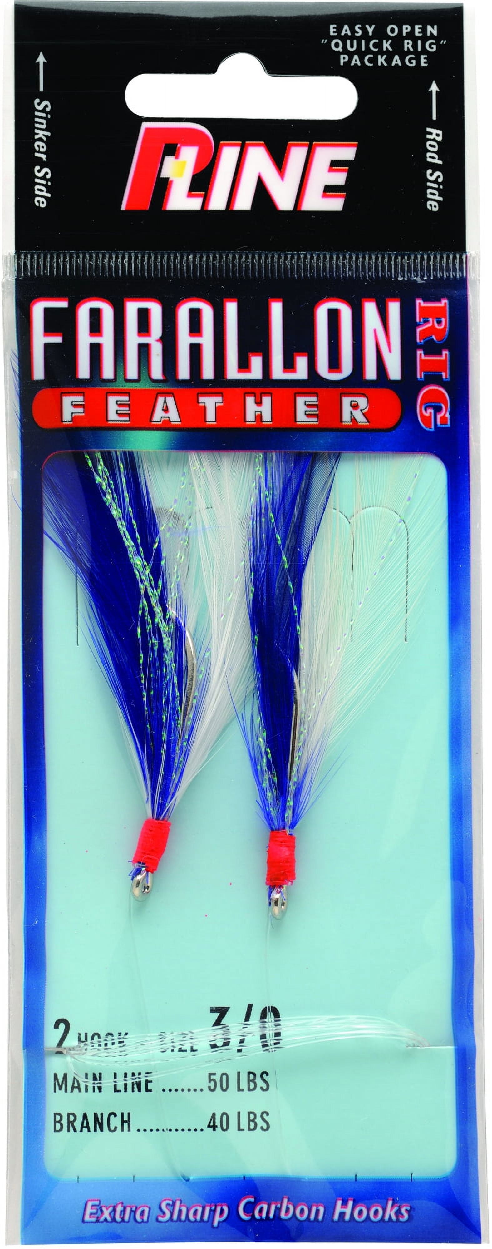 P-Line Farallon Feather 2 Hook, 5/0 BL/W