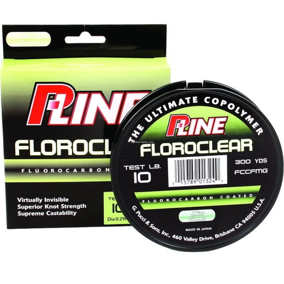 P-Line Floroclear Fluorocarbon Coated Mono 20lb 300yd, Mist Green
