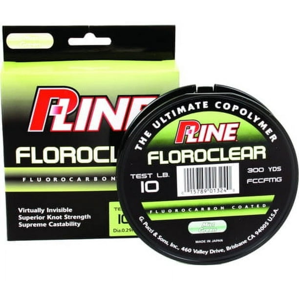 PLine Floroclear Fluorocarbon Coated Mono, Mist Green, 15lb 300Yd