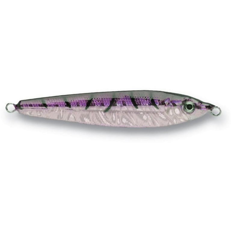 P-Line Laser Minnow Freshwater Spoon Fishing Lure, Purple Black, 2