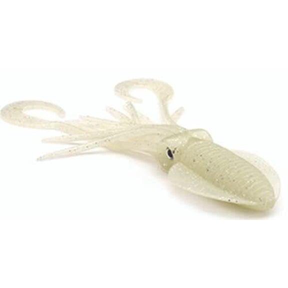 P-Line PTTS45-314 Twin Tail Squid 4.5" Natural Glow Glitter