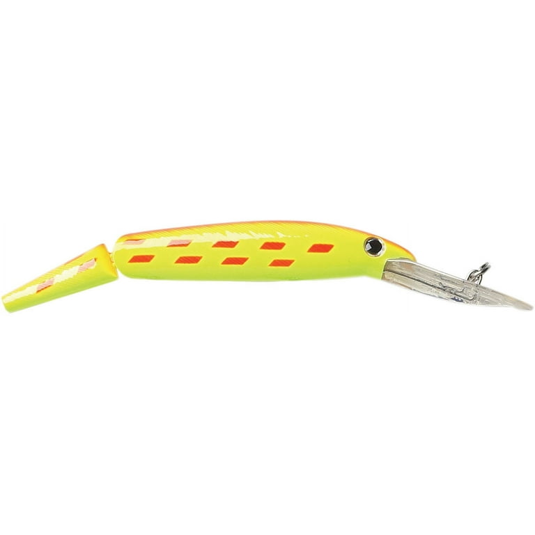 P-Line Predator Minnow Universal Hard Fishing Bait, Chartreuse Orange, 5  1/2, Hard Baits