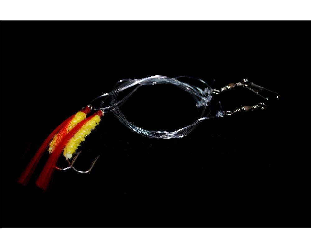 Pucci Shrimp Fly Rig Red/Yellow 2pc