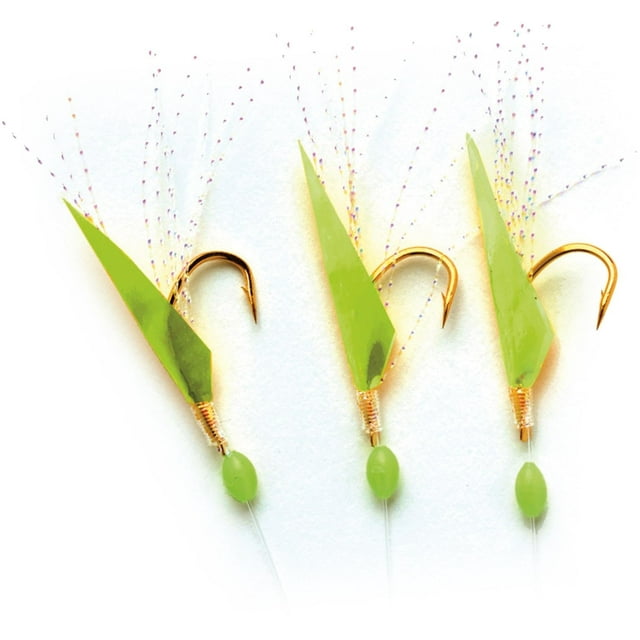 P-Line Shad Sabiki Rig 3 Hook, Red, Size 4