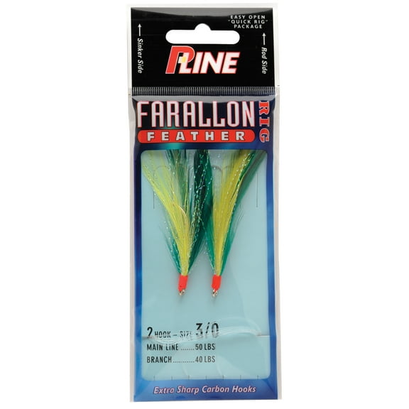 P-Line Farallon Feather 5/0 Green/Chartreuse 1pk
