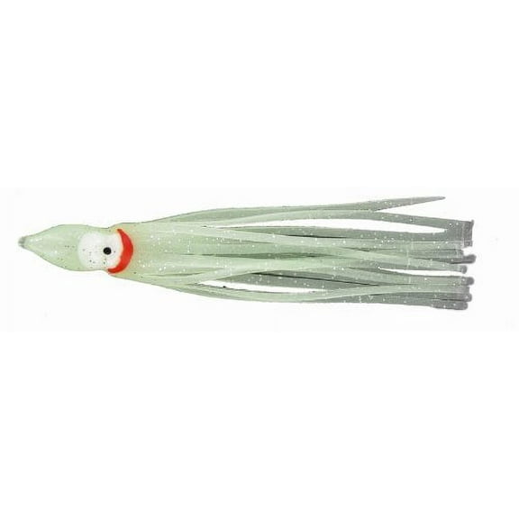 P-Line Unrigged Sunrise Squid (5 Pack), Glow, 4-1/2"